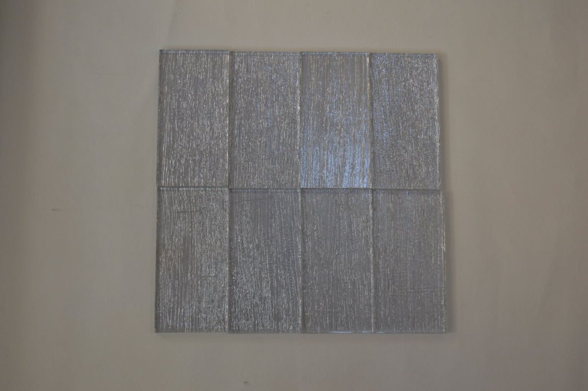 Silver Metro Glass Mosaic Tiles-75*150*8mm-90tiles-1m2-JH15-B(Silver)