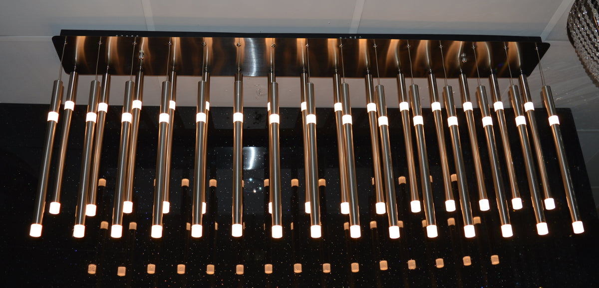 Luxury Rectangular Multi-Tube LED Crystal Ceiling Light – Island Light