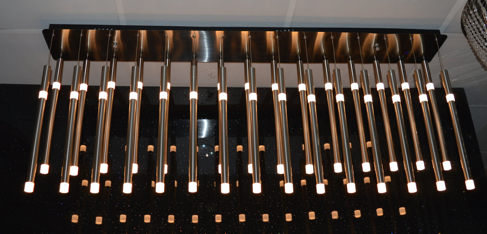 Luxury Rectangular Multi-Tube LED Crystal Ceiling Light – Island Light