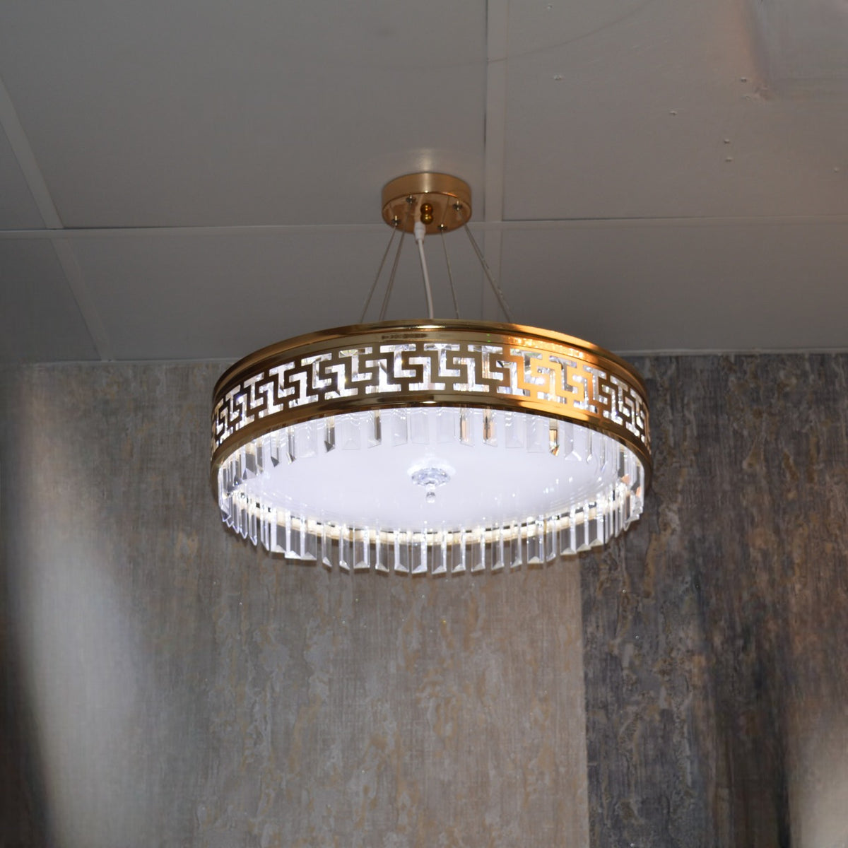 Circular Hanging crystal Pendant & flushmount Light-with Colour Changing Feature-C7248-450 & 550gd