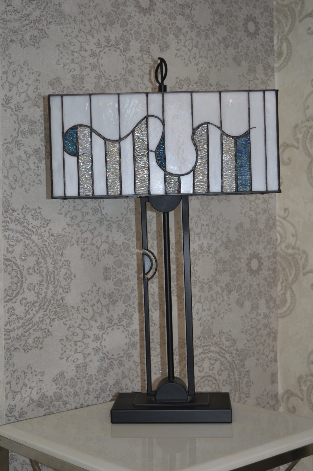 Handmade Rectangle Glass shade Tiffany Floor Lamp & Table Lamp