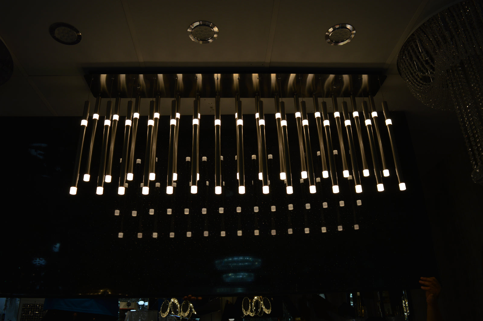 Luxury Rectangular Multi-Tube LED Crystal Ceiling Light – Island Light