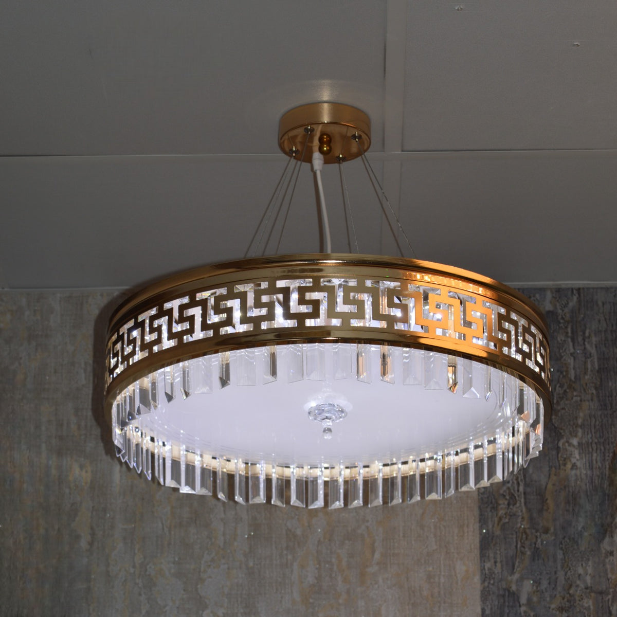 Circular Hanging crystal Pendant & flushmount Light-with Colour Changing Feature-C7248-450 & 550gd