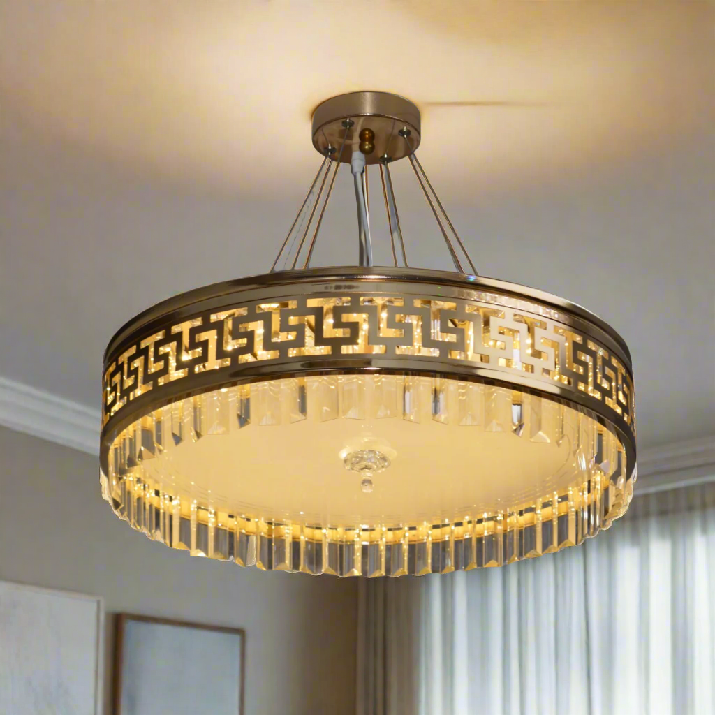 Circular Hanging crystal Pendant & flushmount Light-with Colour Changing Feature-C7248-450 & 550gd