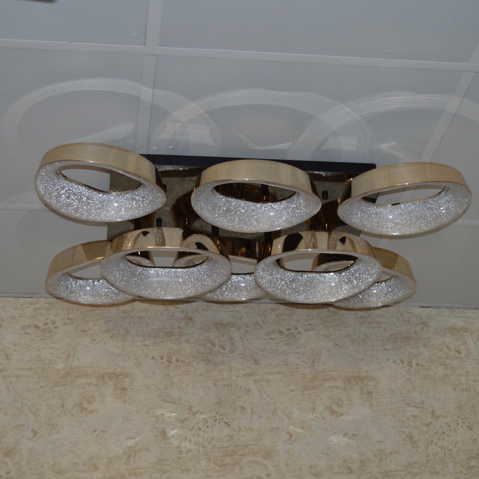 Squares & Rings Acrylic Panel LED Flush Mount Ceiling Lights -Colour Changing Feature -6221