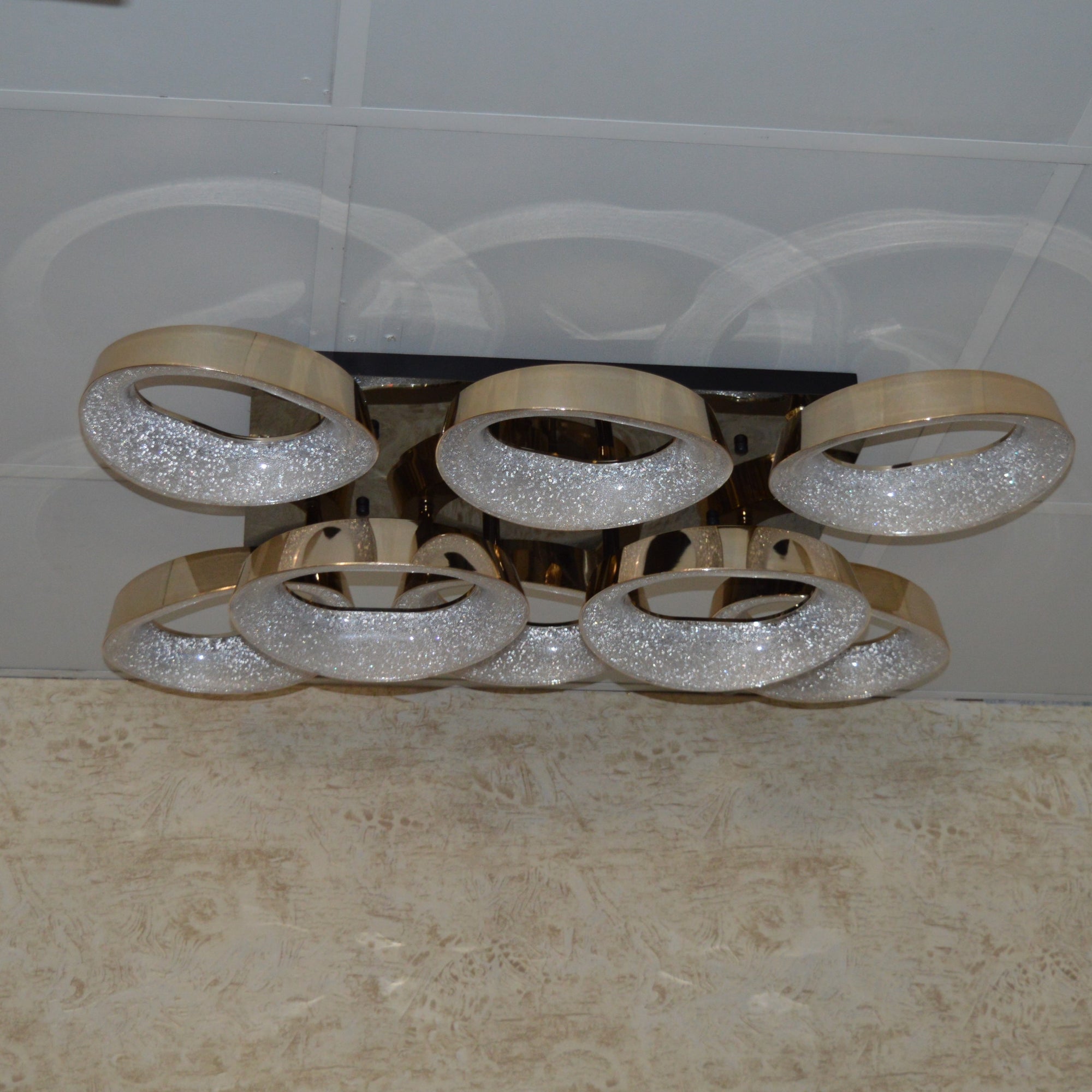 Squares & Rings Acrylic Panel LED Flush Mount Ceiling Lights -Colour Changing Feature -4032 & 6221
