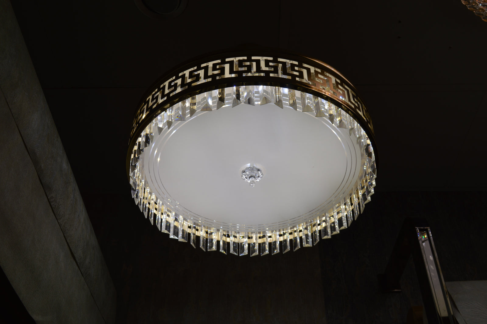 Circular Hanging crystal Pendant & flushmount Light-with Colour Changing Feature-C7248-450 & 550gd