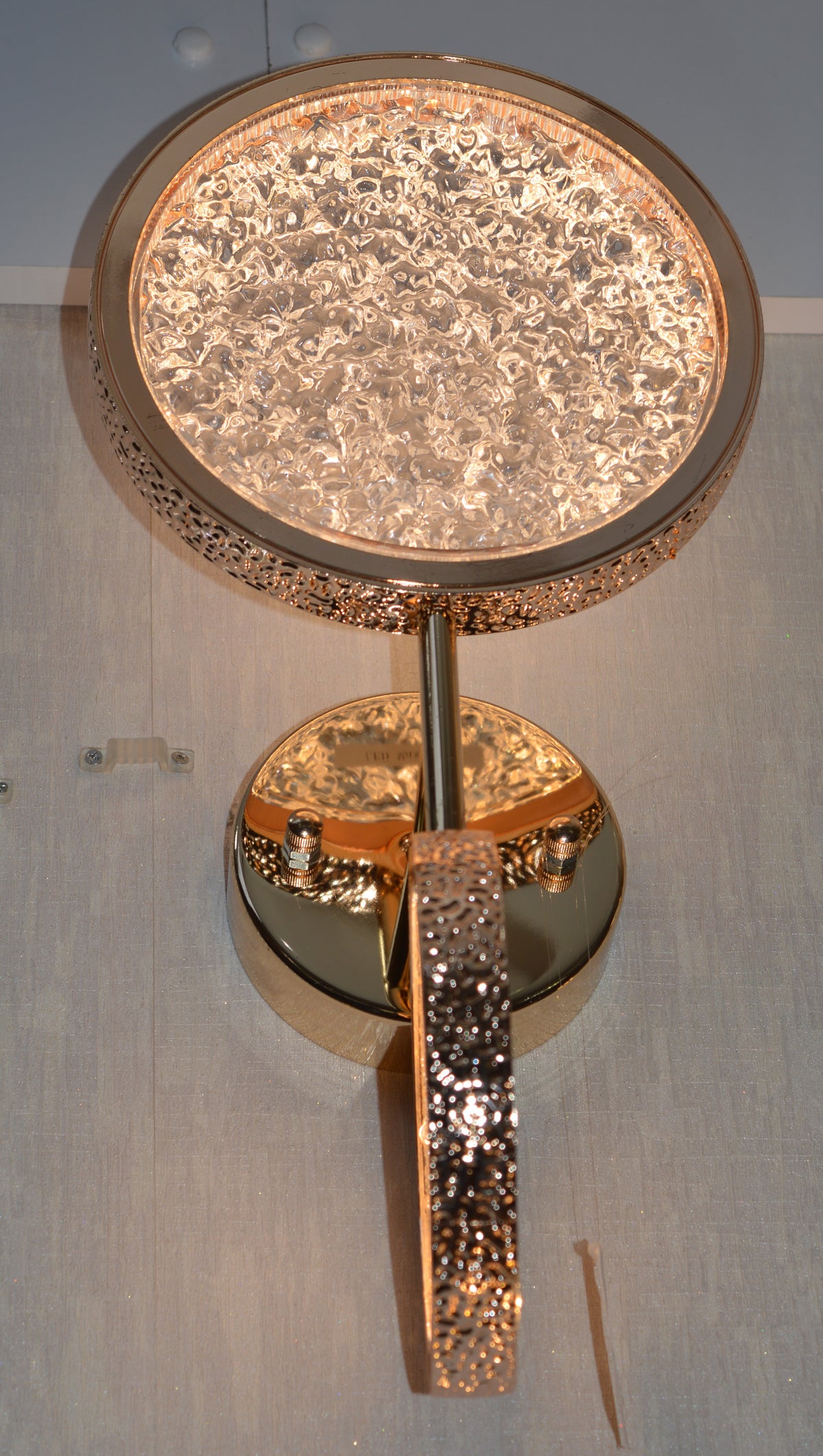 Modern Gold Crystal LED Wall Light – Double Round Luxury Glass Sconce