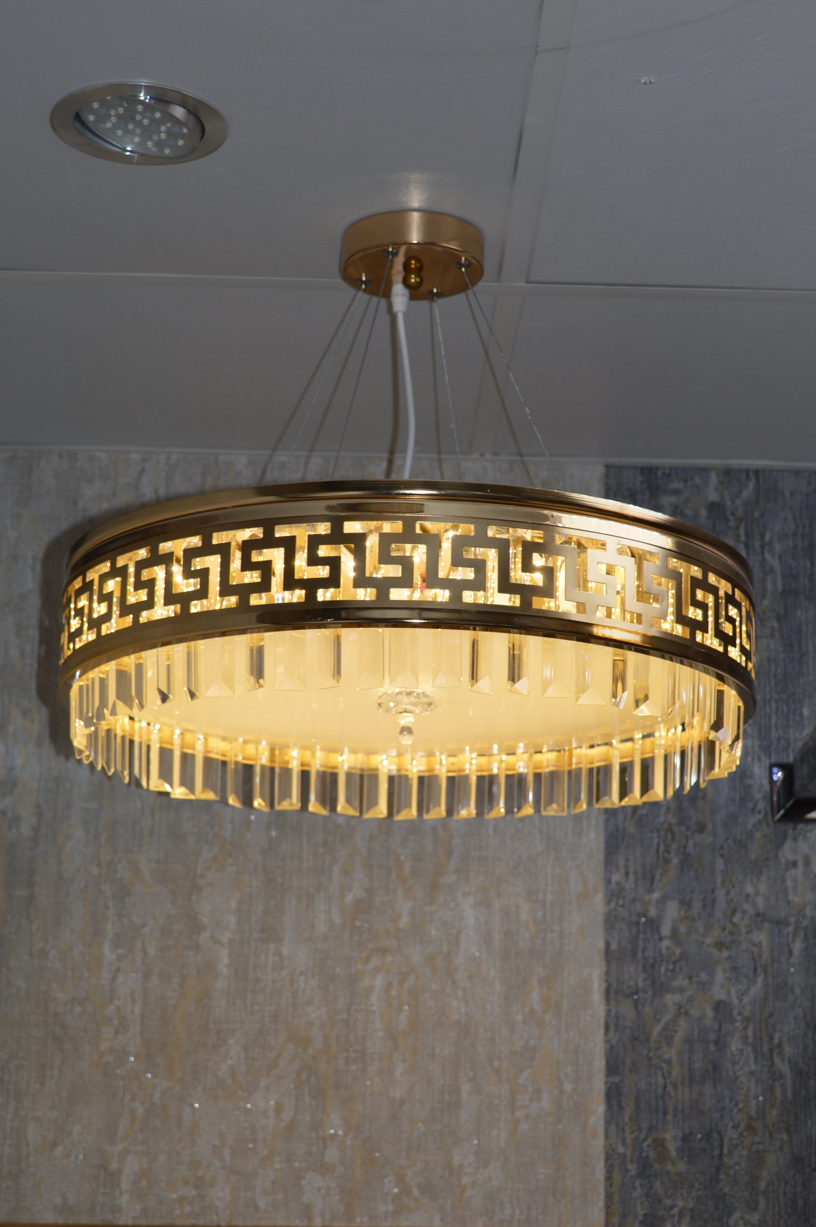 Circular Hanging crystal Pendant & flushmount Light-with Colour Changing Feature-C7248-450 & 550gd