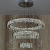 Round 3 Circular Crystallic Pendant Ceiling Light-Colour Changing Dimmable with Remote Control-D9010-600+400+200-Chrome