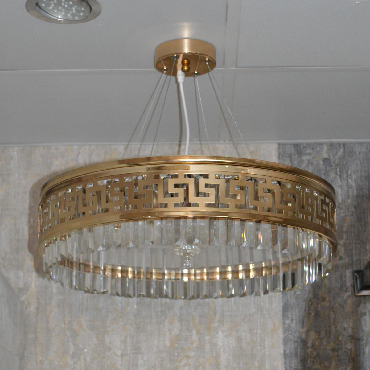 Circular Hanging crystal Pendant & flushmount Light-with Colour Changing Feature-C7248-450 & 550gd