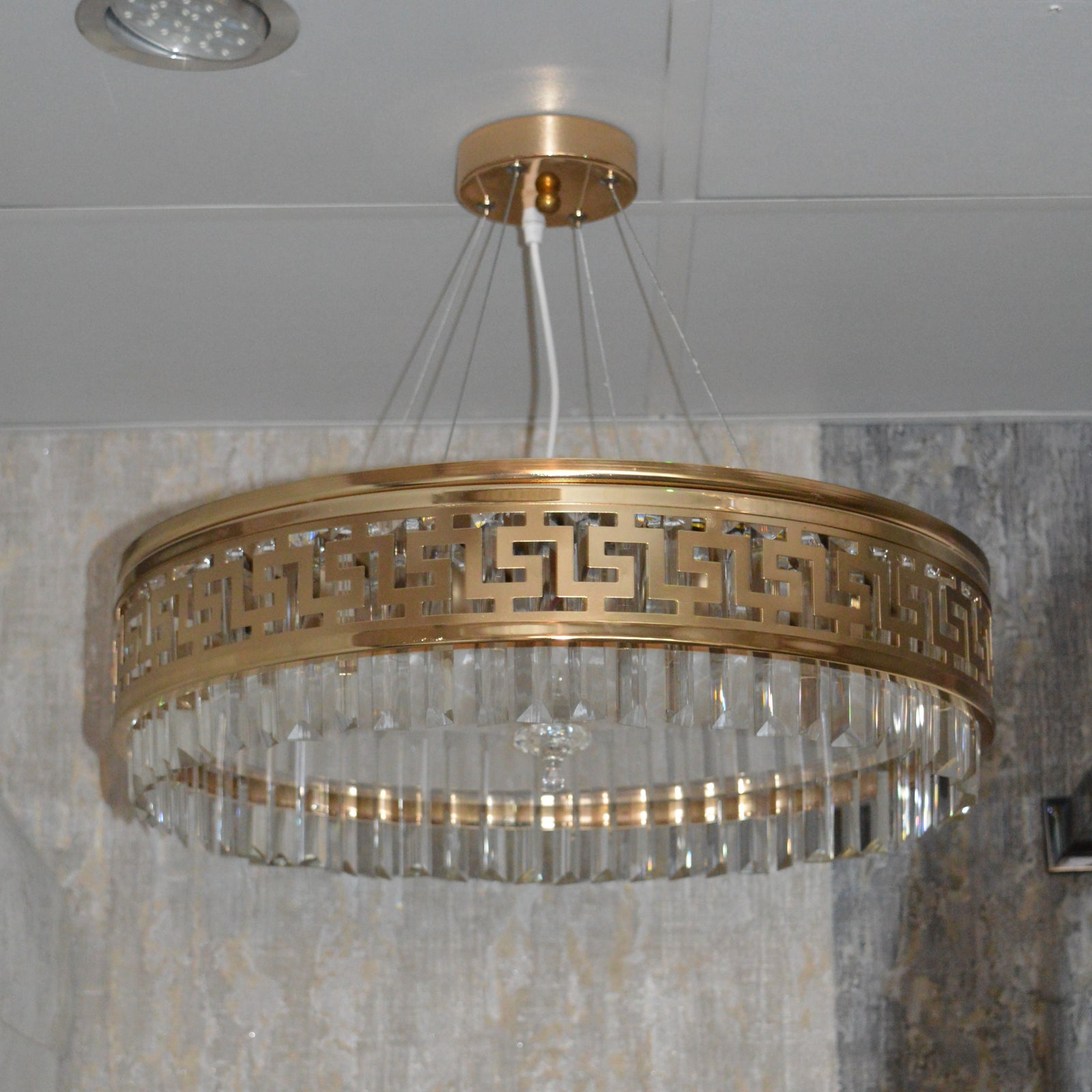 Circular Hanging crystal Pendant & flushmount Light-with Colour Changing Feature-C7248-450 & 550gd