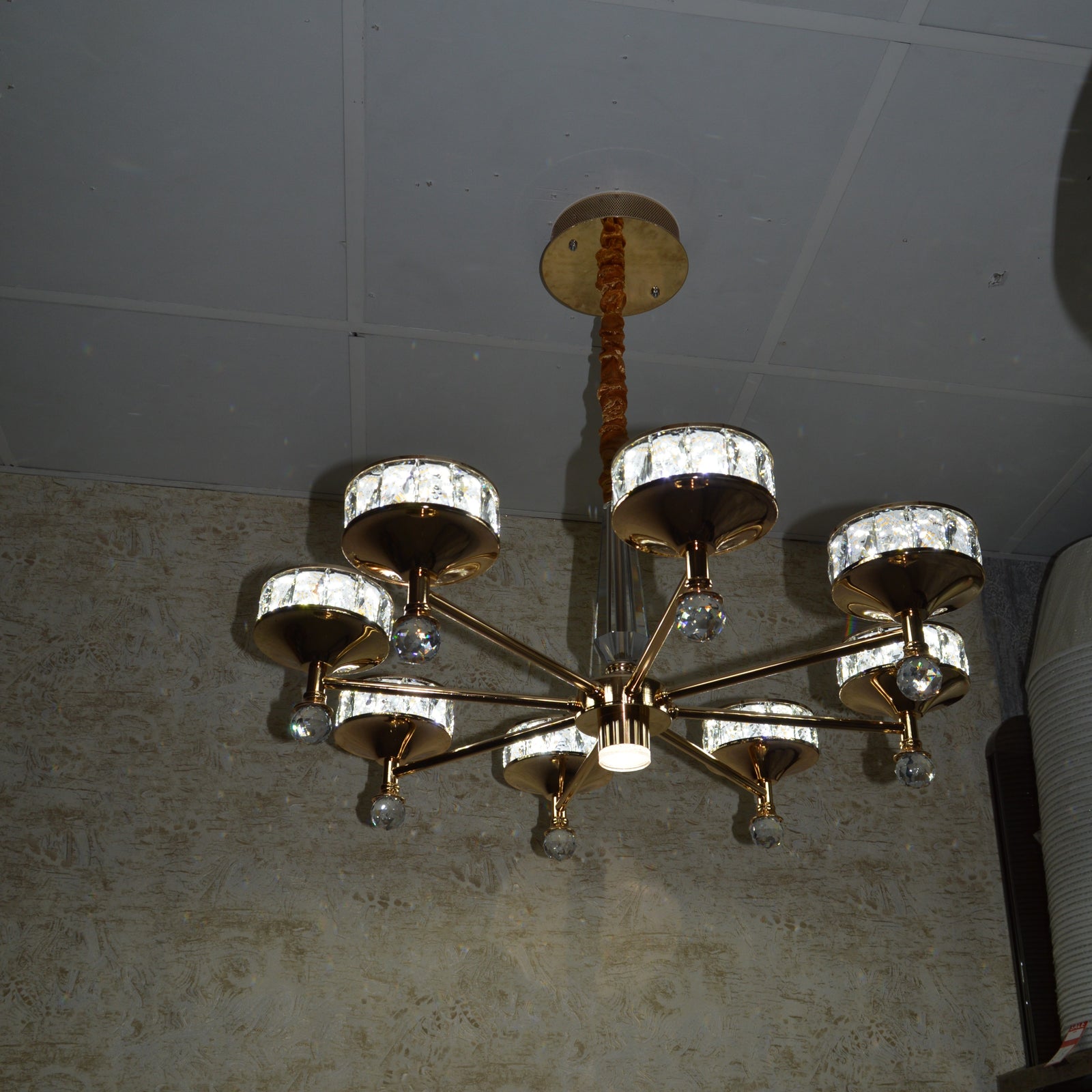 Modern Crystal LED Chandelier Chrome Ceiling Pendant – Luxury Lighting