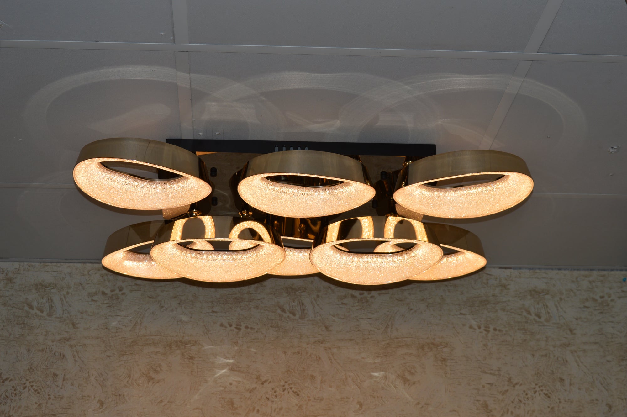 Squares & Rings Acrylic Panel LED Flush Mount Ceiling Lights -Colour Changing Feature -4032 & 6221