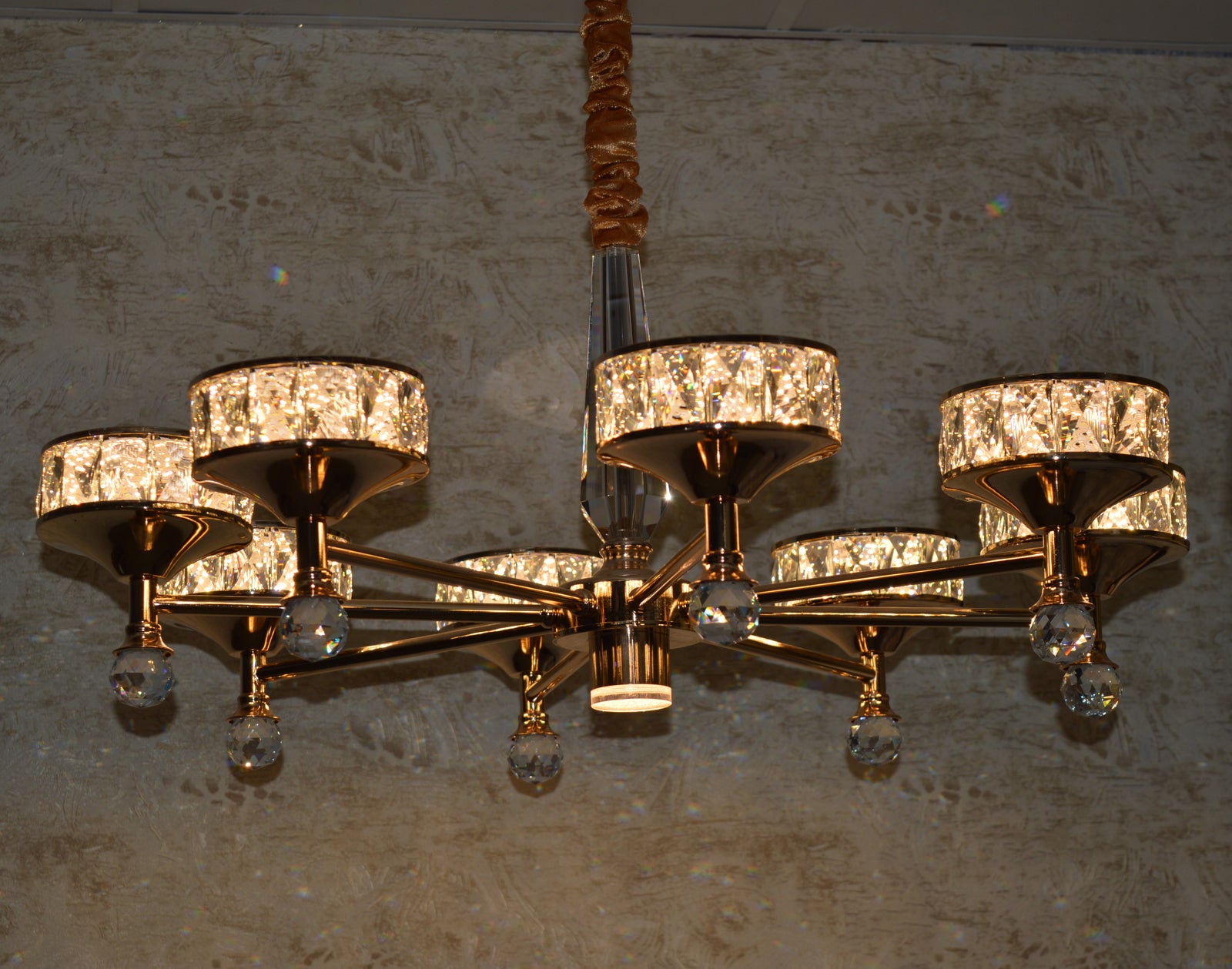 Modern Crystal LED Chandelier Chrome Ceiling Pendant – Luxury Lighting