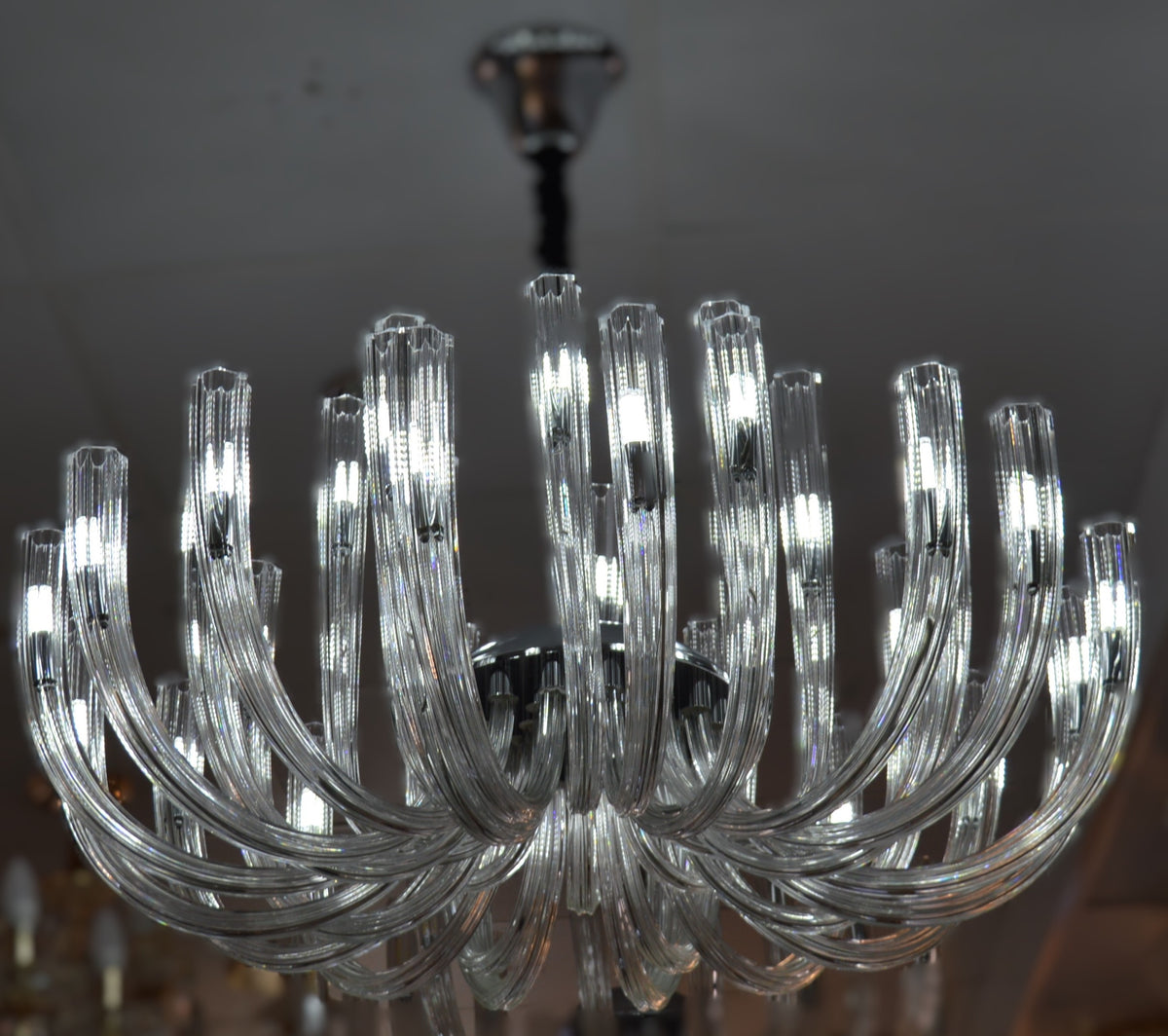 Luxury Modern Glass LED Chandelier Clear Spiral Pendant Light | 03 Sizes