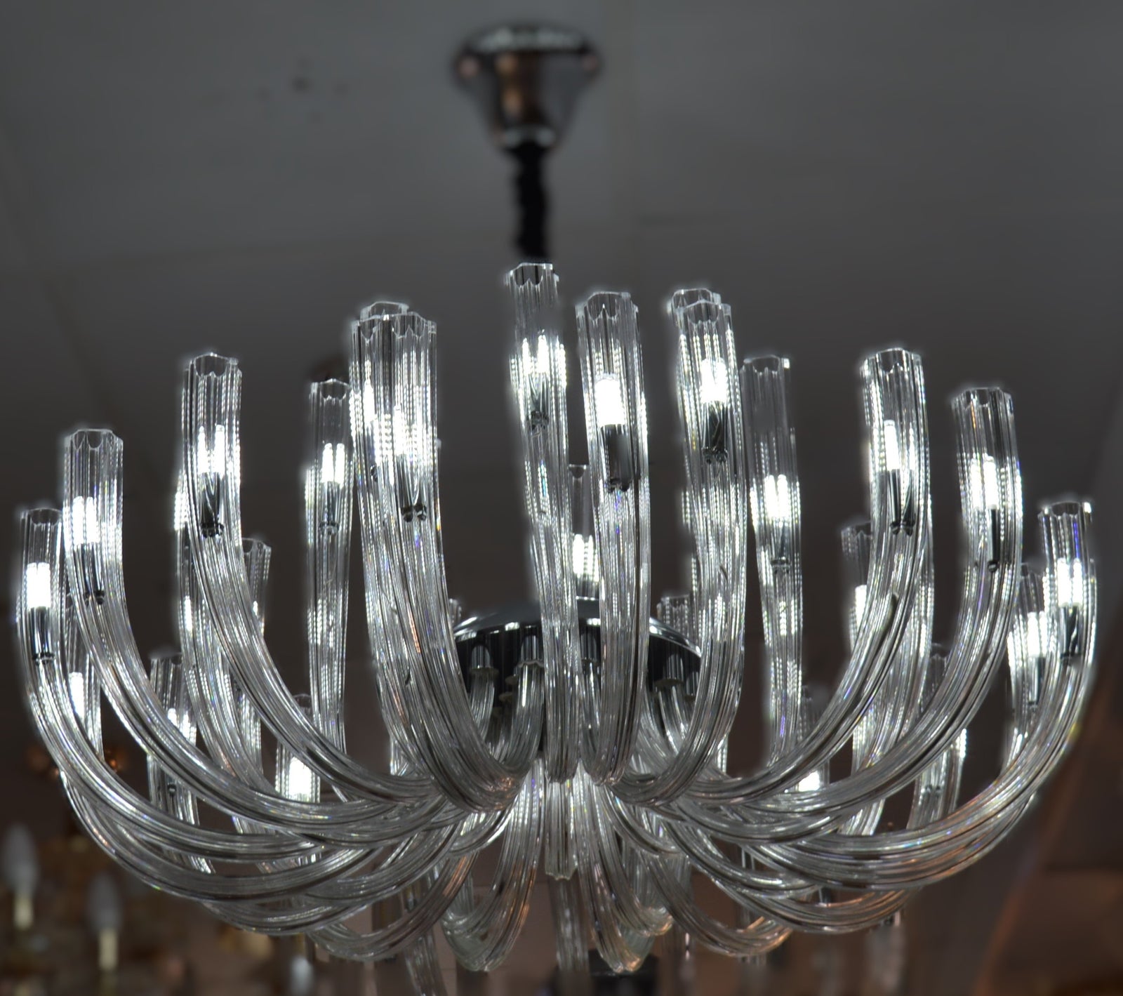 Luxury Modern Glass LED Chandelier Clear Spiral Pendant Light | 03 Sizes