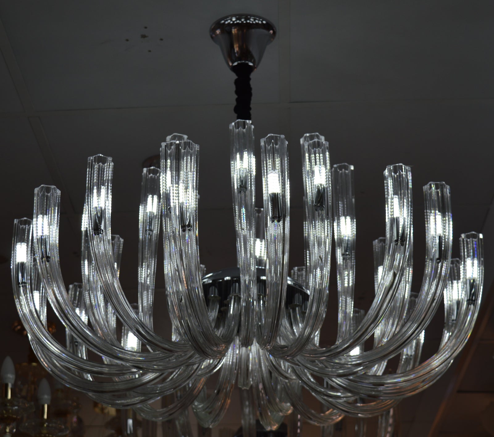 Luxury Modern Glass LED Chandelier Clear Spiral Pendant Light | 03 Sizes