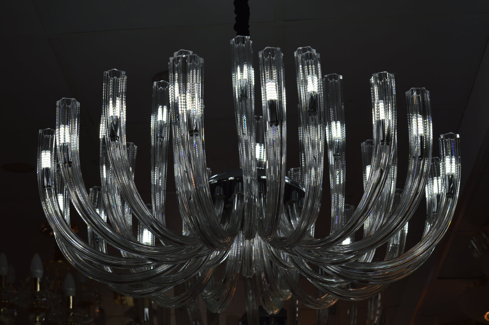 Modern Crystal Glass Bulb Chandelier Ceiling Light – Luxury Glass Arms Pendand