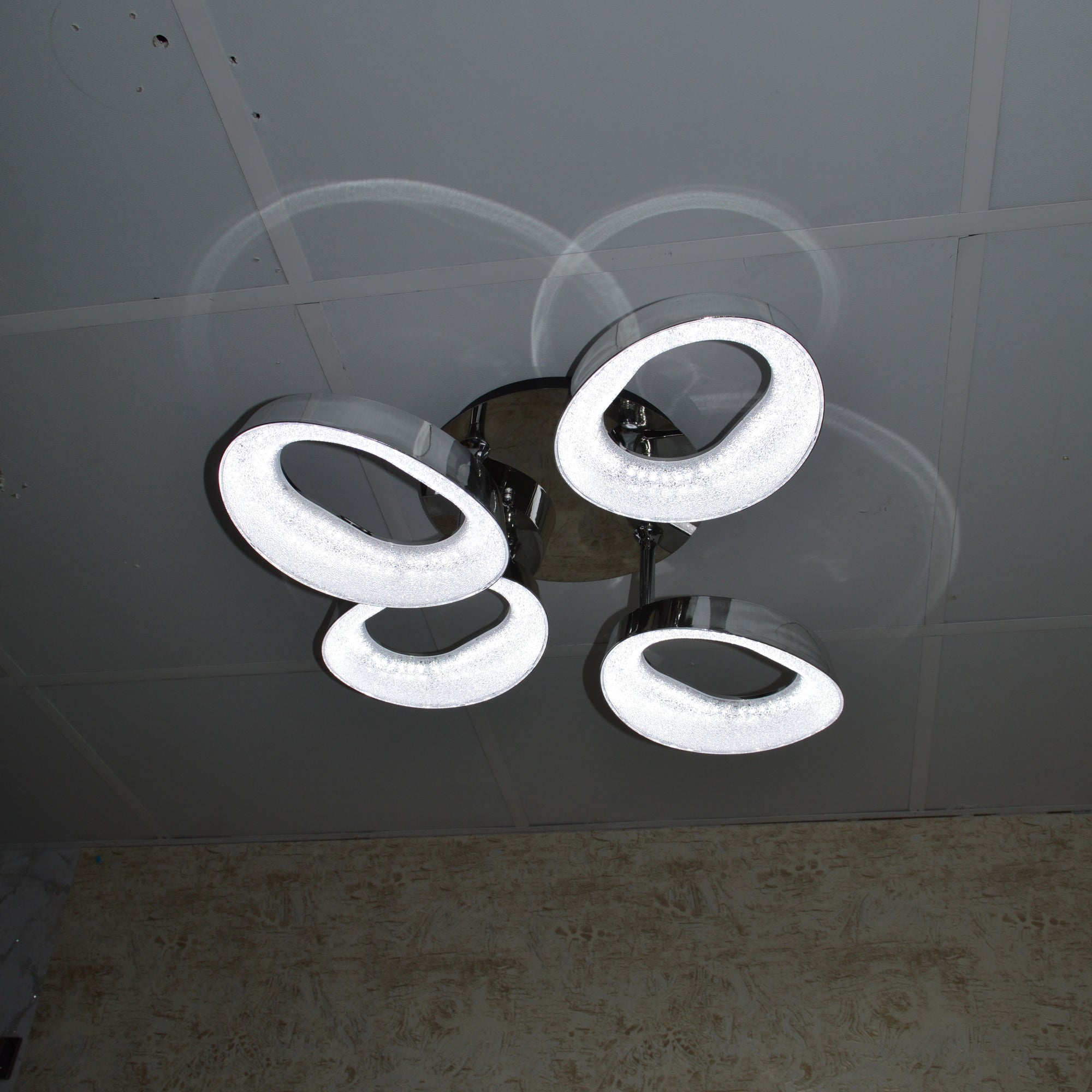 Squares & Rings Acrylic Panel LED Flush Mount Ceiling Lights -Colour Changing Feature -4032 & 6221