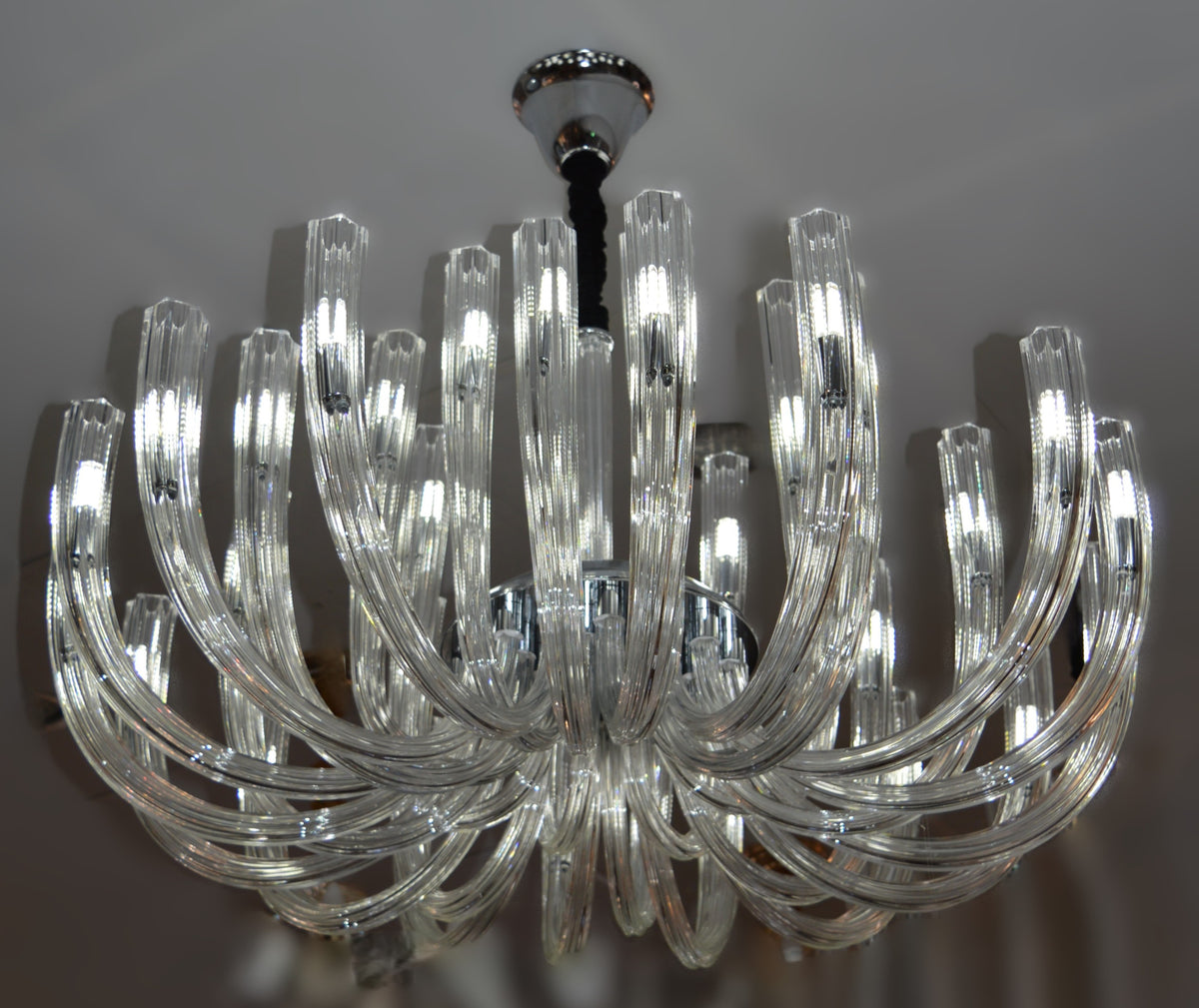Luxury Modern Glass LED Chandelier Clear Spiral Pendant Light | 03 Sizes