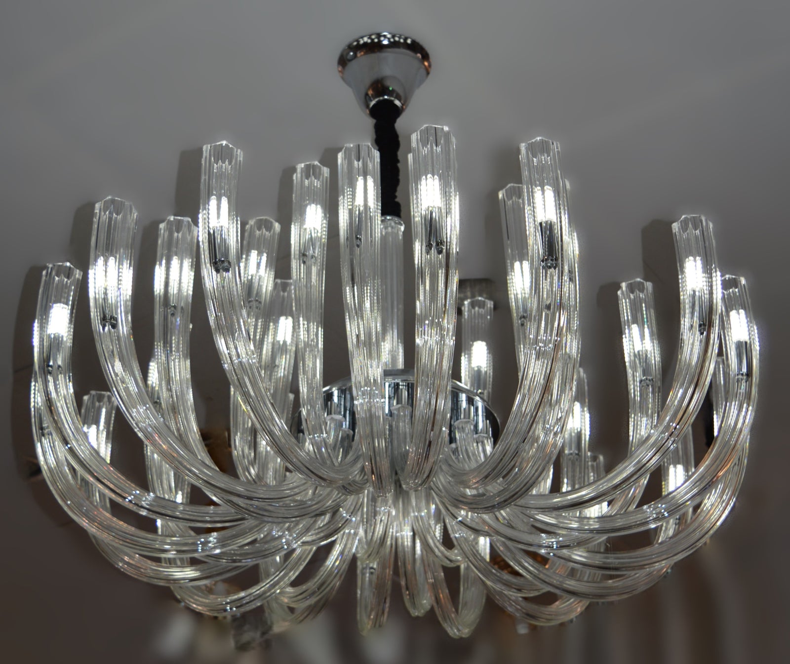 Luxury Modern Glass LED Chandelier Clear Spiral Pendant Light | 03 Sizes