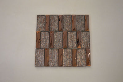 Rosegold Shimmering Glass & Aluminium Mosaic Tiles-300*300*8mm-11sheets-1m2-JH14-B