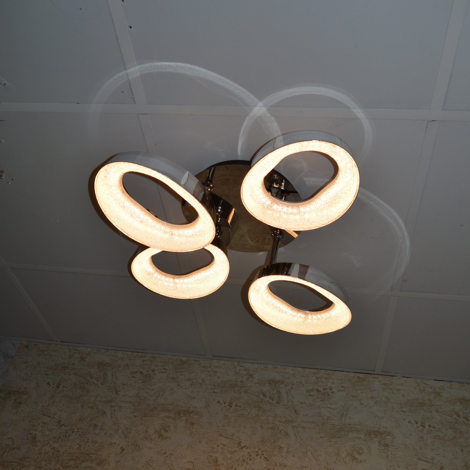Squares & Rings Acrylic Panel LED Flush Mount Ceiling Lights -Colour Changing Feature -6221