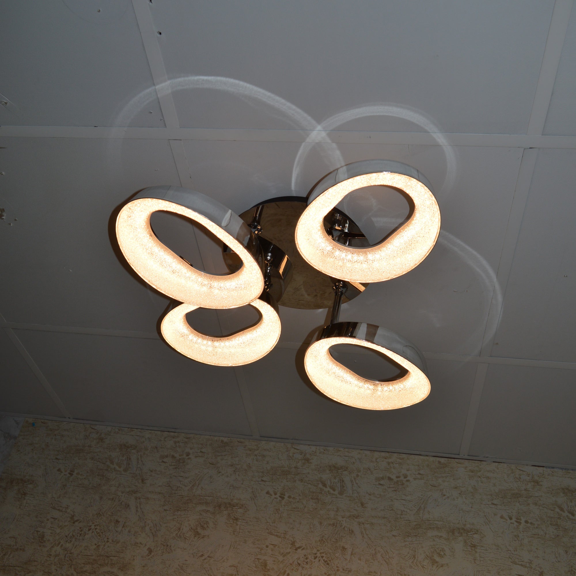 Squares & Rings Acrylic Panel LED Flush Mount Ceiling Lights -Colour Changing Feature -4032 & 6221