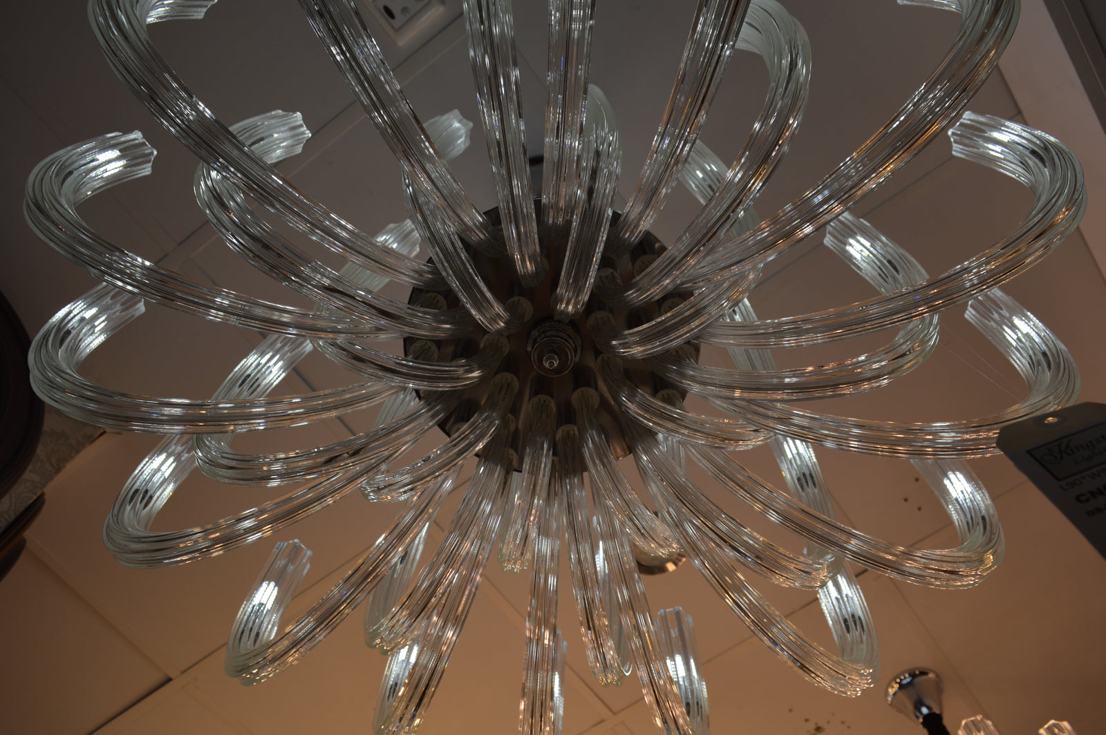 Luxury Modern Glass LED Chandelier Clear Spiral Pendant Light | 03 Sizes