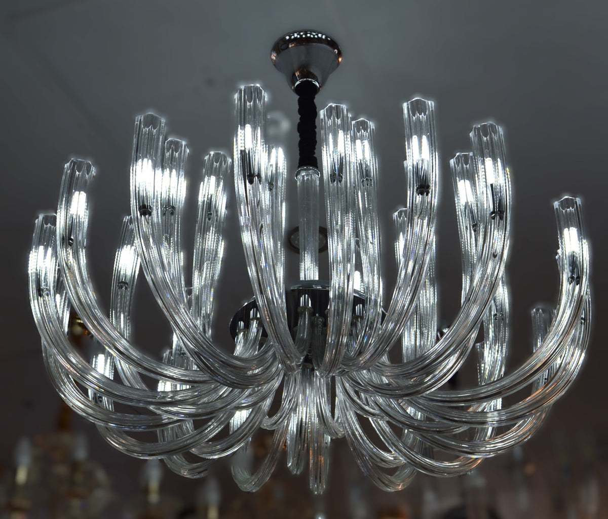 Luxury Modern Glass LED Chandelier Clear Spiral Pendant Light | 03 Sizes