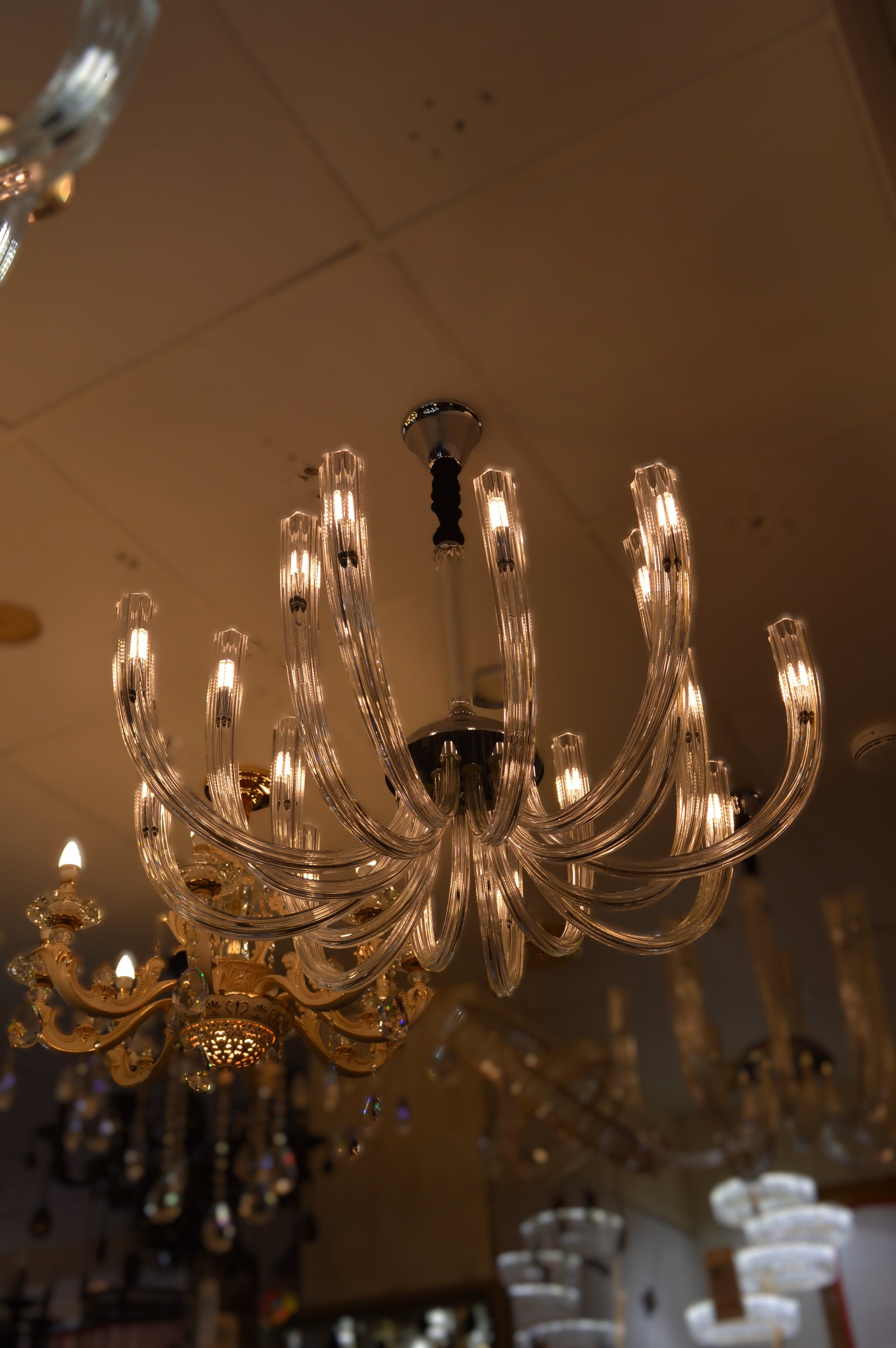 Modern Crystal Glass Bulb Chandelier Ceiling Light – Luxury Glass Arms Pendand