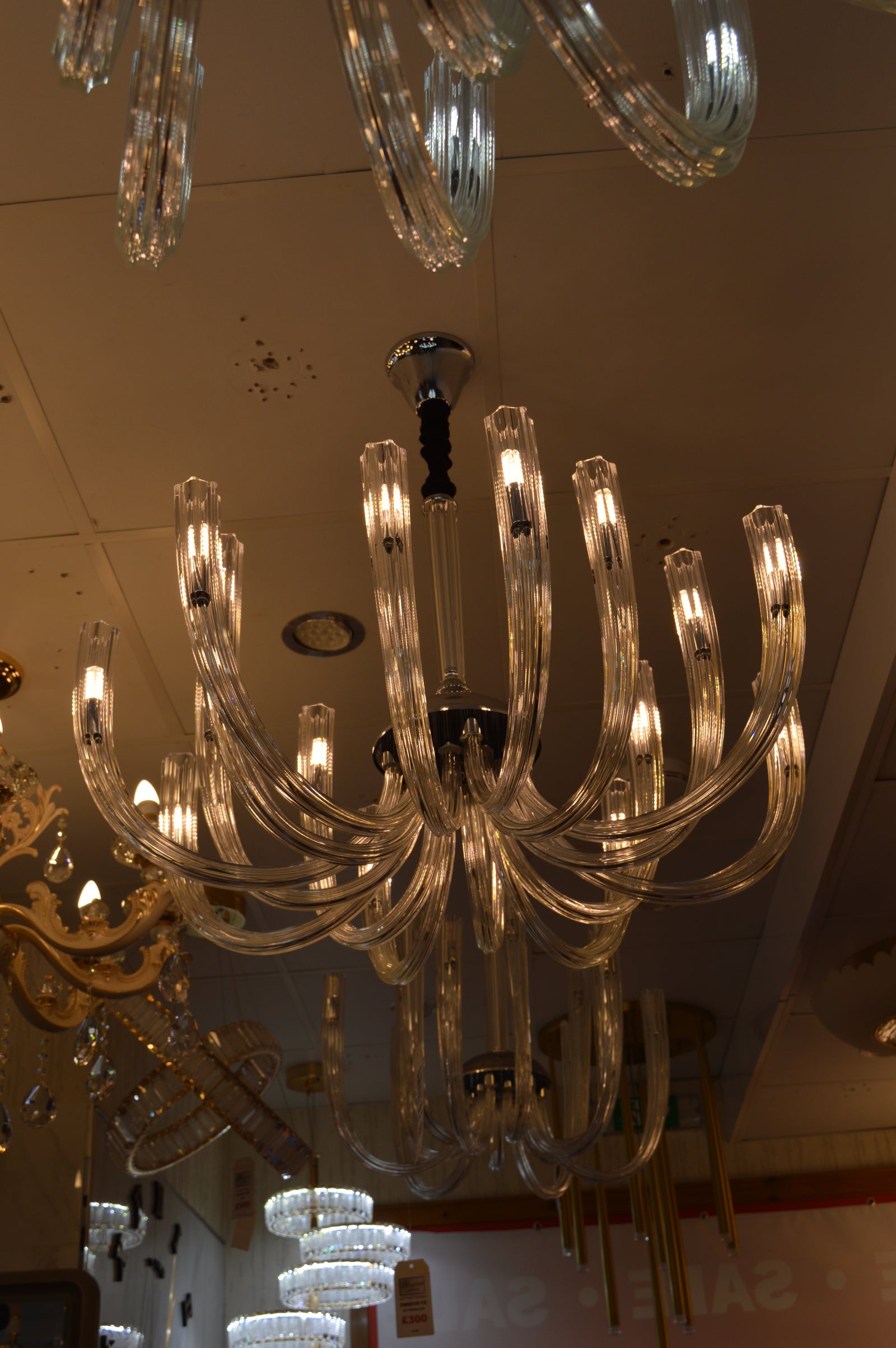 Modern Crystal Glass Bulb Chandelier Ceiling Light – Luxury Glass Arms Pendand