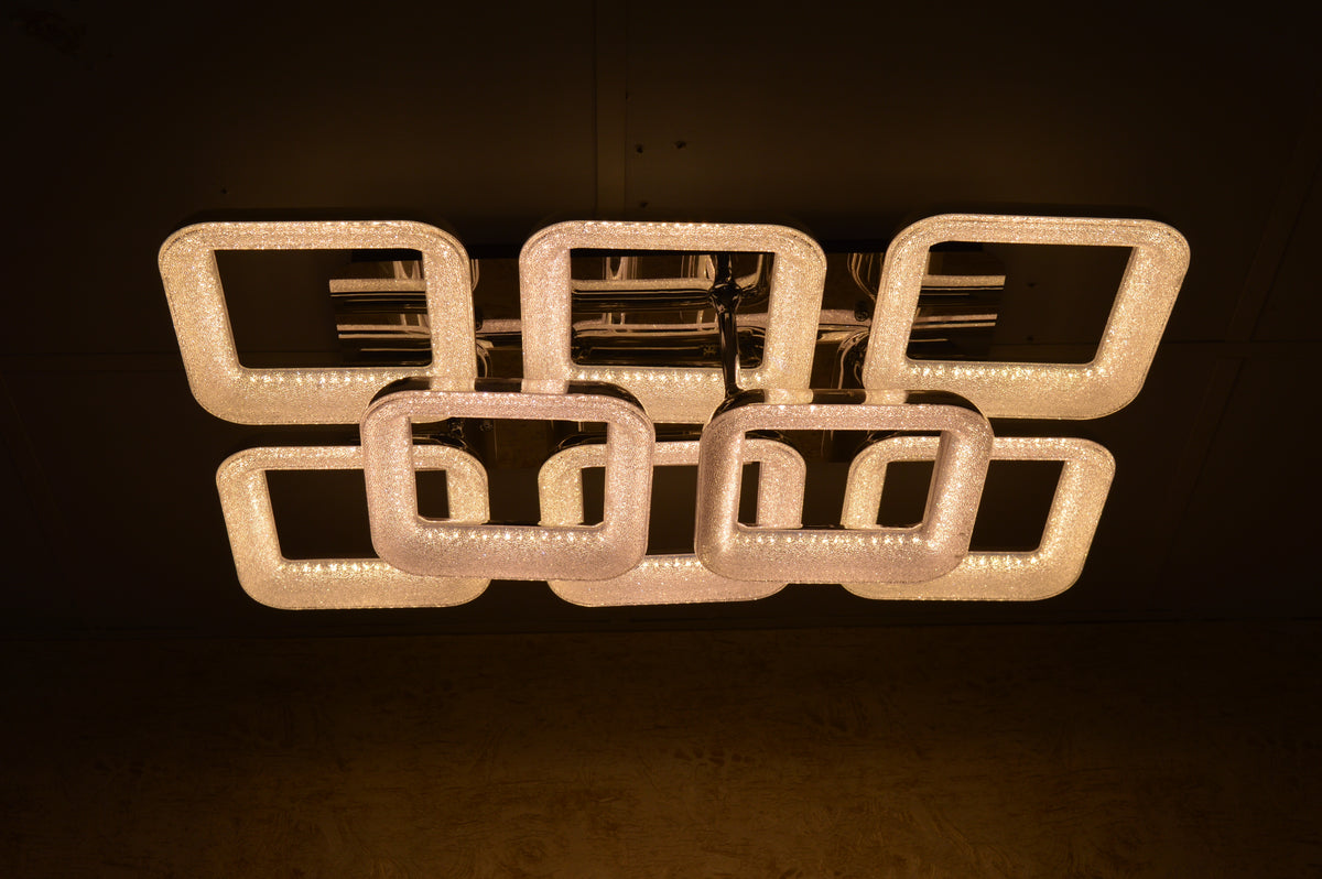 Squares & Rings Acrylic Panel LED Flush Mount Ceiling Lights -Colour Changing Feature -6221