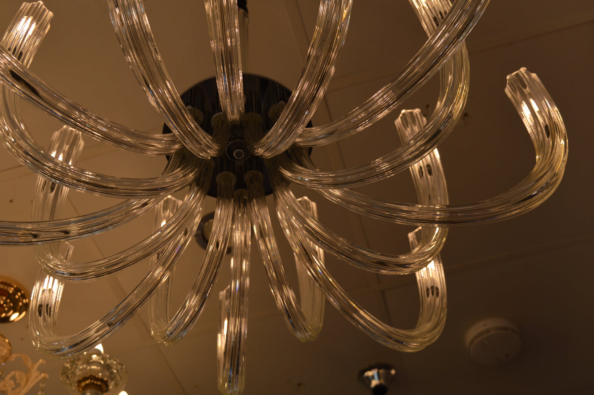 Luxury Modern Glass LED Chandelier Clear Spiral Pendant Light | 03 Sizes