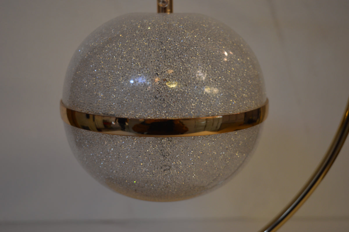 Luxury Gold Circular Crystal LED Table Lamp Modern Ring Bedside Floor Lamp Home