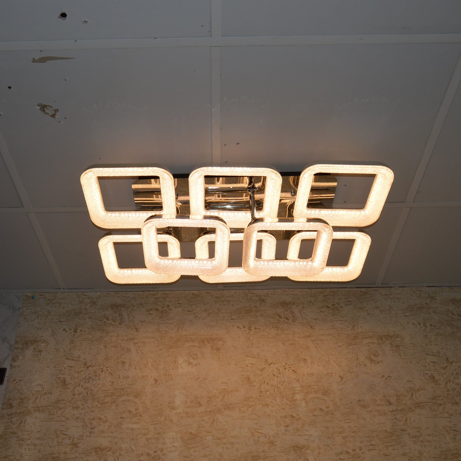 Squares & Rings Acrylic Panel LED Flush Mount Ceiling Lights -Colour Changing Feature -6221