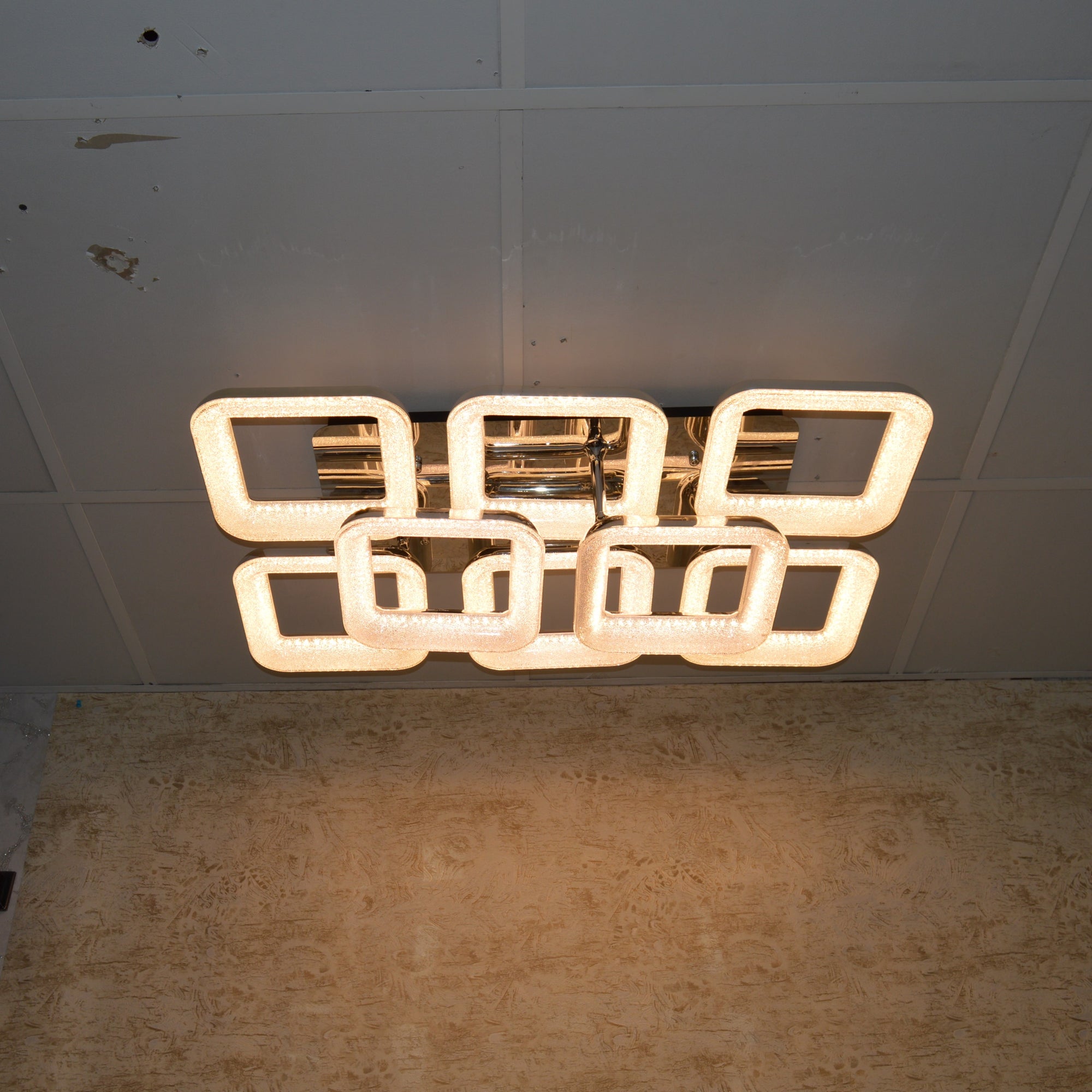 Squares & Rings Acrylic Panel LED Flush Mount Ceiling Lights -Colour Changing Feature -4032 & 6221