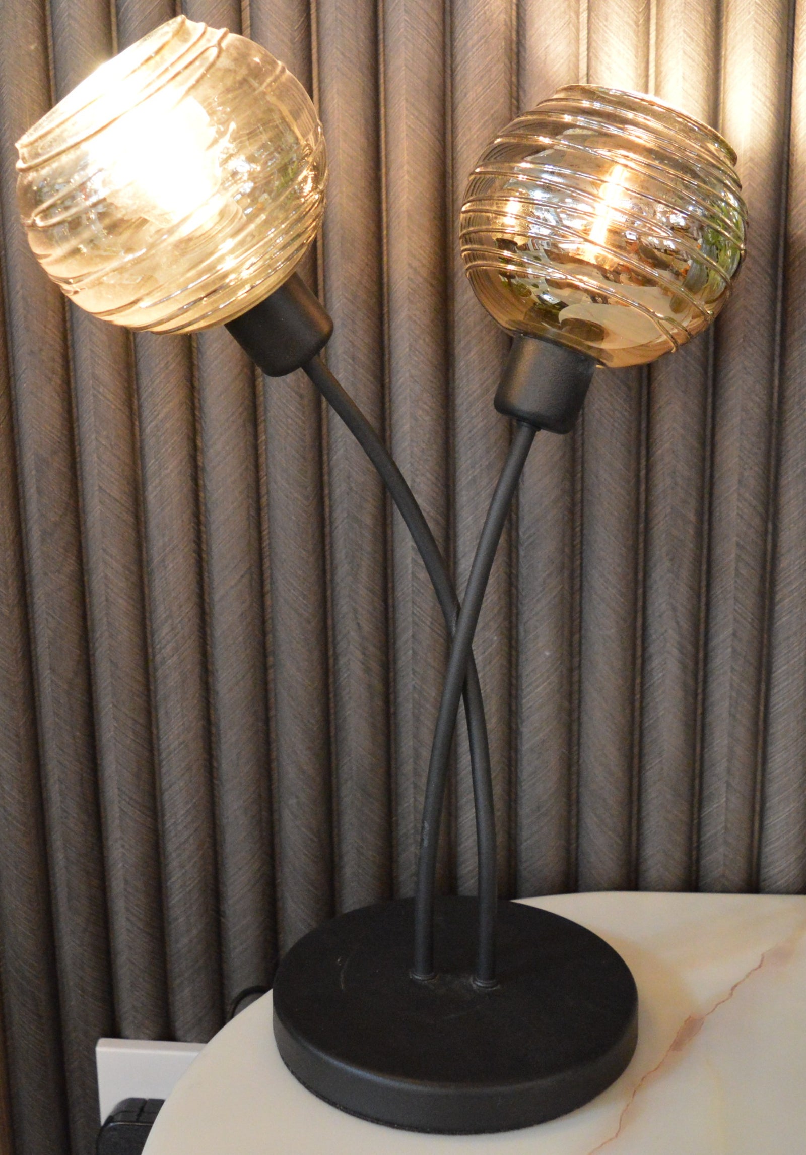 Modern Table Lamp Two Bulb Decorative Accent Light Stylish Design