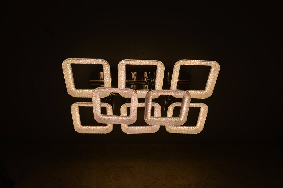 Squares & Rings Acrylic Panel LED Flush Mount Ceiling Lights -Colour Changing Feature -6221