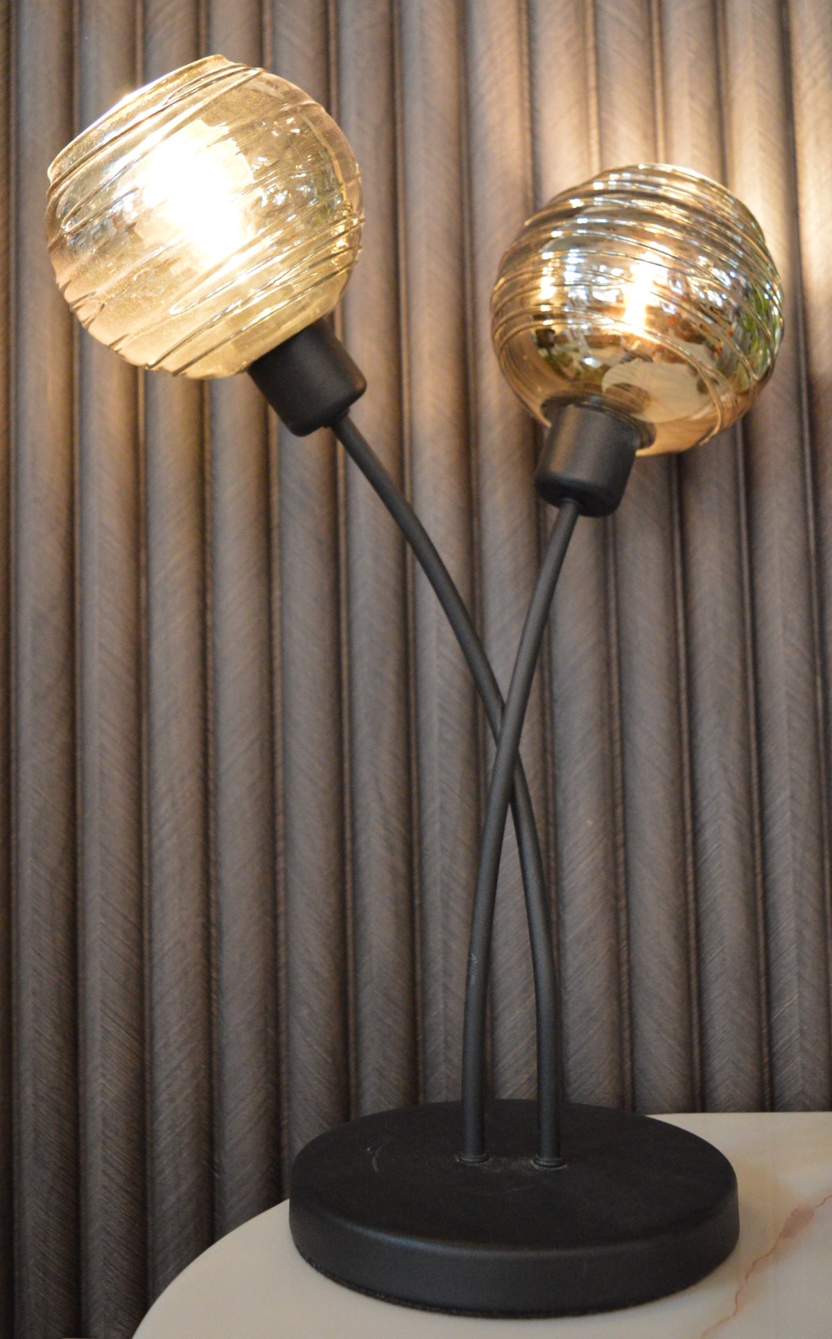 Modern Table Lamp Two Bulb Decorative Accent Light Stylish Design