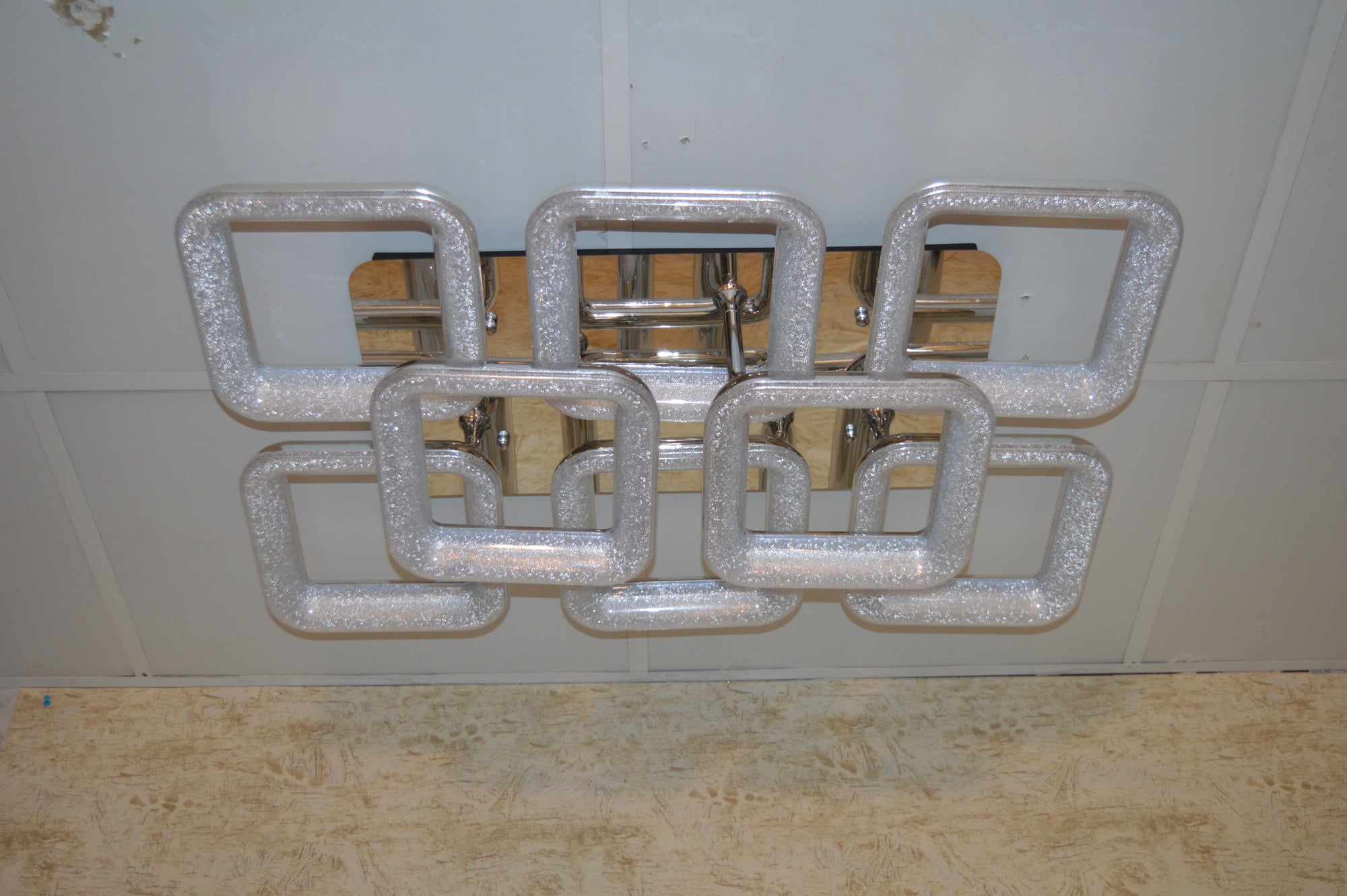 Squares & Rings Acrylic Panel LED Flush Mount Ceiling Lights -Colour Changing Feature -4032 & 6221