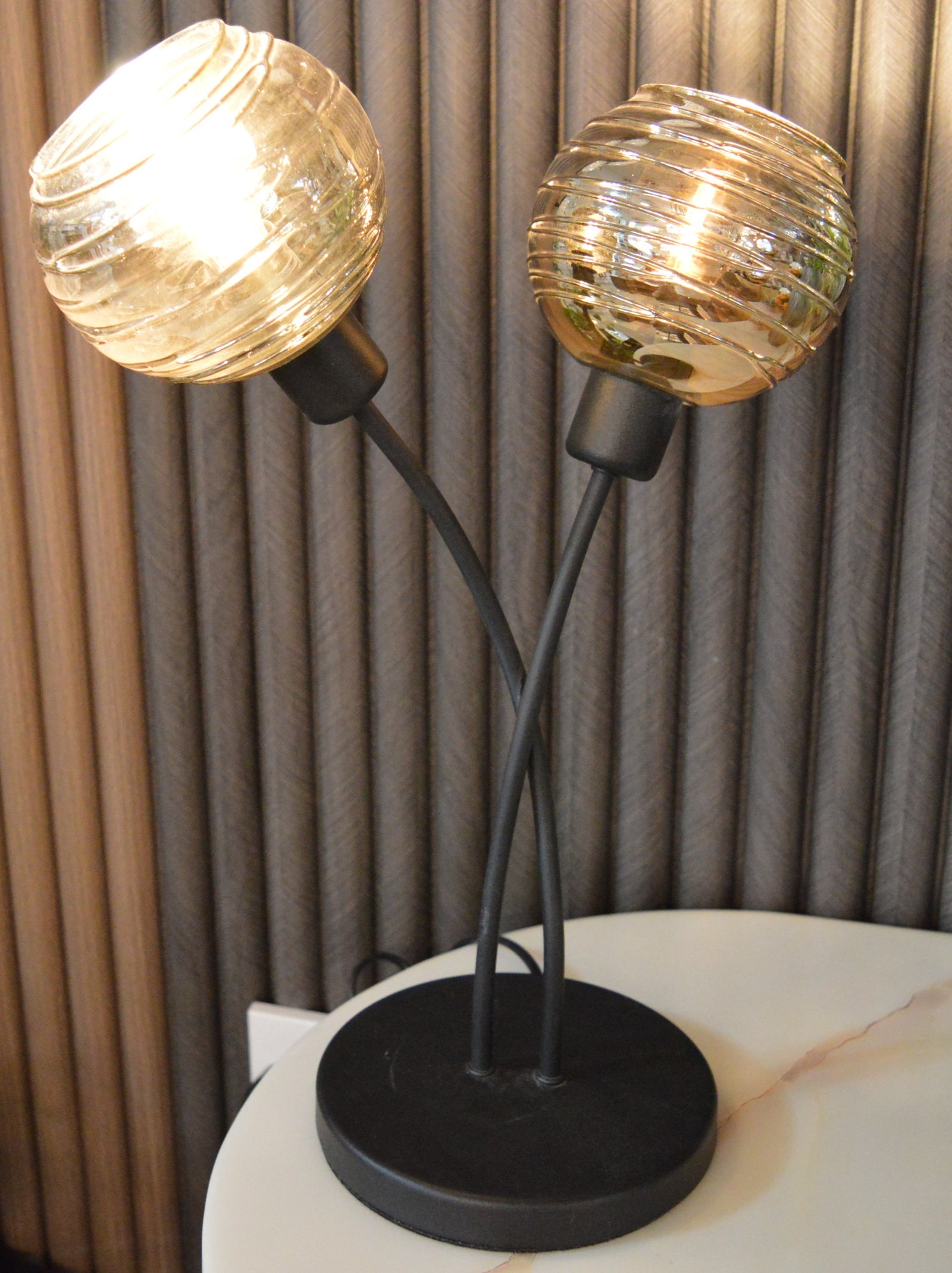 Modern Table Lamp Two Bulb Decorative Accent Light Stylish Design