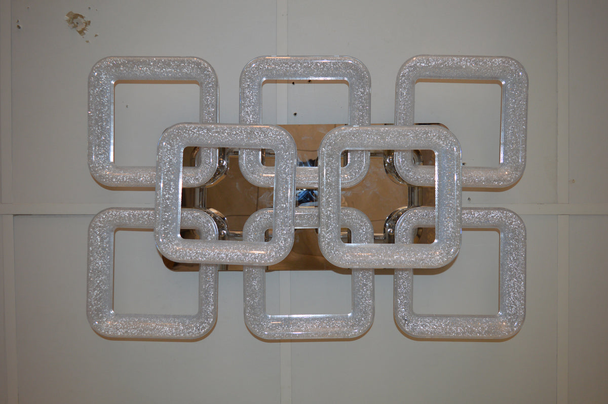 Squares & Rings Acrylic Panel LED Flush Mount Ceiling Lights -Colour Changing Feature -6221