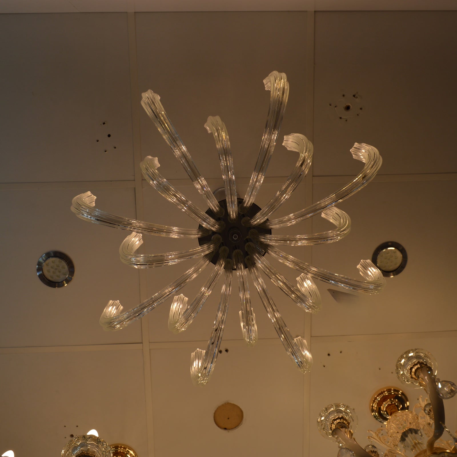 Luxury Modern Glass LED Chandelier Clear Spiral Pendant Light | 03 Sizes