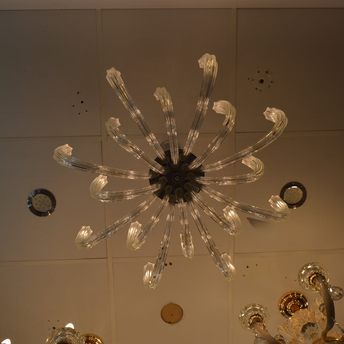 Modern Crystal Glass Bulb Chandelier Ceiling Light – Luxury Glass Arms Pendand