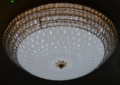 LED Crystallic Flushmount Ceiling Light with colour changing features- 8088-800 & 600 Gold