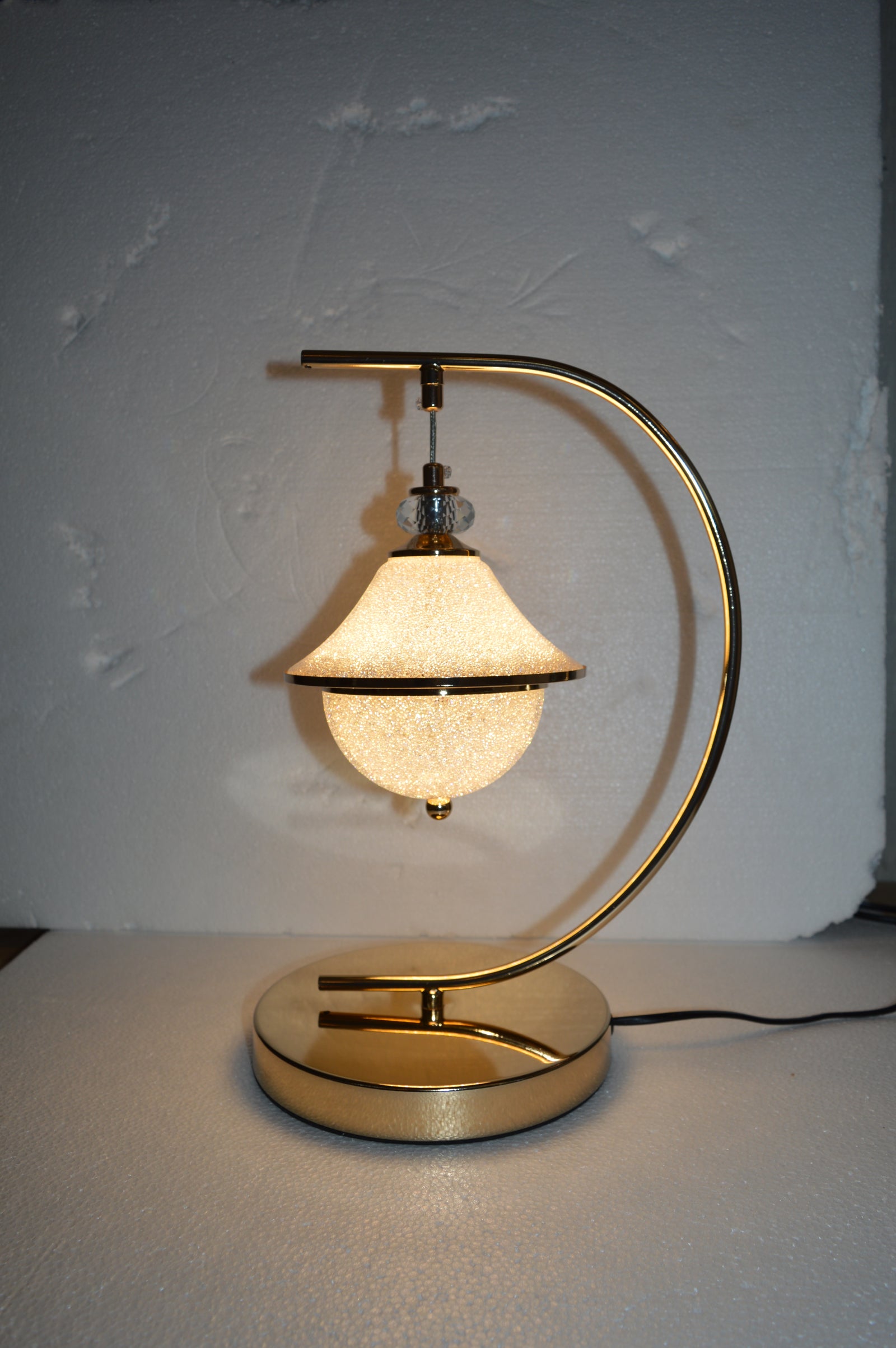 Luxury Curved Crystal LED Table Lamp Modern Double Globe