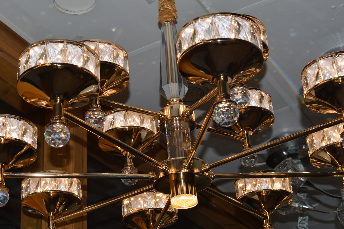 Modern Crystal LED Chandelier Chrome Ceiling Pendant – Luxury Lighting