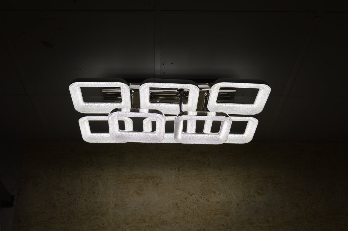 Squares & Rings Acrylic Panel LED Flush Mount Ceiling Lights -Colour Changing Feature -6221